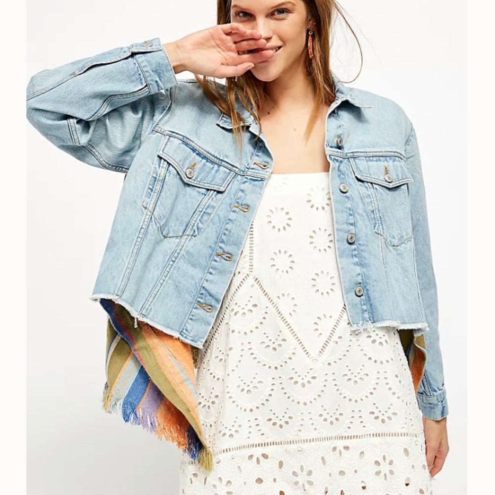 Free People In the Sun Denim Swing Jacket - Picture 2 of 5